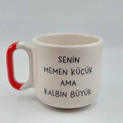 SENİN MEMEN KÜÇÜK-ARYA ÇAY FİNCANI - KIRMIZI SAP - 1