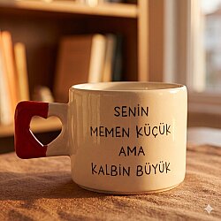 SENİN MEMEN KÜÇÜK-KALP KUPA - KIRMIZI SAP - 