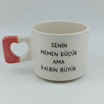 SENİN MEMEN KÜÇÜK-KALP KUPA - PEMBE SAP - 1