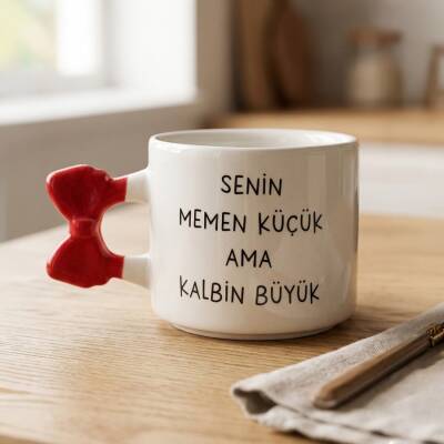 SENİN MEMEN KÜÇÜK-KURDELE KUPA - KIRMIZI SAP - 1