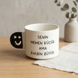 SENİN MEMEN KÜÇÜK-SMİLE KUPA - SİYAH SAP - 