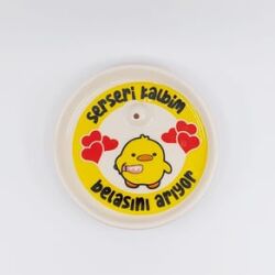 SERSERİ KALBİM BELASINI-YUVARLAK SERAMİK NOTLUK - TRANSPARAN GÖVDE - 