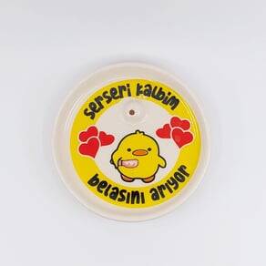 SERSERİ KALBİM BELASINI-YUVARLAK SERAMİK NOTLUK - TRANSPARAN GÖVDE - 1