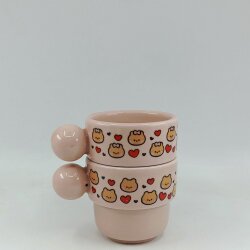 SEVGİLİ AYILAR-İKİLİ PUNTO ESPRESSO - PEMBE SAP PEMBE GÖVDE - 