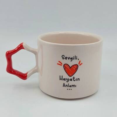 SEVGİLİ; HAYATIN ANLAMI-YILDIZ KUPA - KIRMIZI SAP - 1