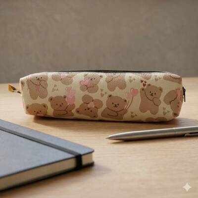 SEVİMLİ AYICIKLAR-DERİ KALEM KUTU - TEKLİ - 1