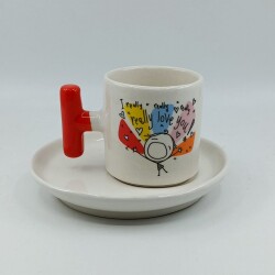 SG.I REALLY REALLY LOVE YOU-T TÜRK KAHVESİ FİNCANI - TURUNCU SAP - 