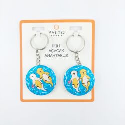 SG.ROMANTİK SU SAMURLARI-İKİLİ AÇACAK ANAHTARLIK - TEKLİ - 