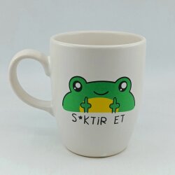 SİKTİR EDEN KURBAĞA-OVAL KUPA - TRANSPARAN SAP - 