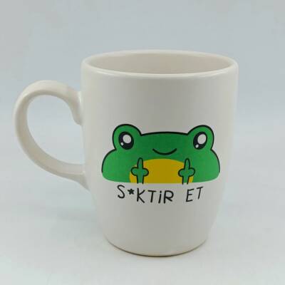 SİKTİR EDEN KURBAĞA-OVAL KUPA - TRANSPARAN SAP - 1