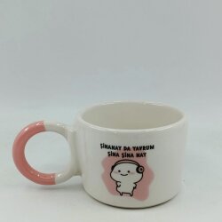 ŞİNANAY DA YAVRUM-DÜĞÜM KUPA - PEMBE SAP - 