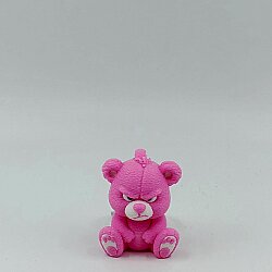 SİNİRLİ PEMBE AYI - 3D-ANAHTARLIK - AYI 3D - 