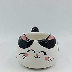 SİYAH BENEKLİ KEDİCİK - 3D-3D KEDİ KUPA - 3D - 