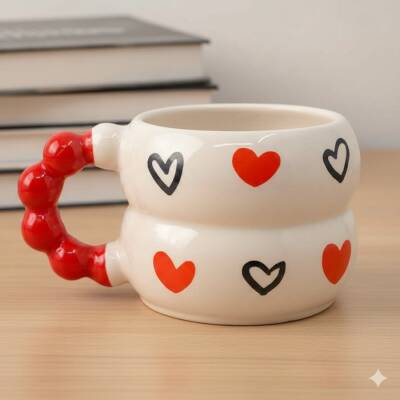 SİYAH KALP KIRMIZI KALP -HARMONİ KUPA - KIRMIZI SAP - 1