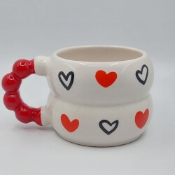 SİYAH KALP KIRMIZI KALP -HARMONİ KUPA - KIRMIZI SAP - 