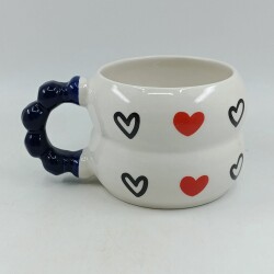 SİYAH KALP KIRMIZI KALP -HARMONİ KUPA - KOBALT SAP - 