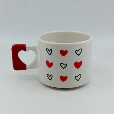 SİYAH KALP KIRMIZI KALP -KALP KUPA - KIRMIZI SAP - 1