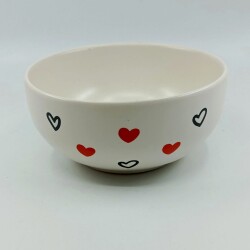 SİYAH KALP KIRMIZI KALP -KASE - TRANSPARAN GÖVDE - 