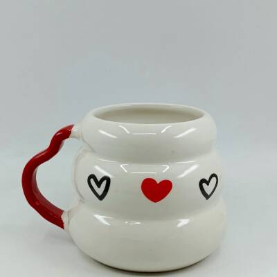 SİYAH KALP KIRMIZI KALP -KOVAN KUPA - KIRMIZI SAP - 1