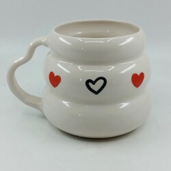 SİYAH KALP KIRMIZI KALP -KOVAN KUPA - TRANSPARAN SAP - 