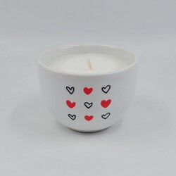 SİYAH KALP KIRMIZI KALP -MONO MUM - TEKLİ - 