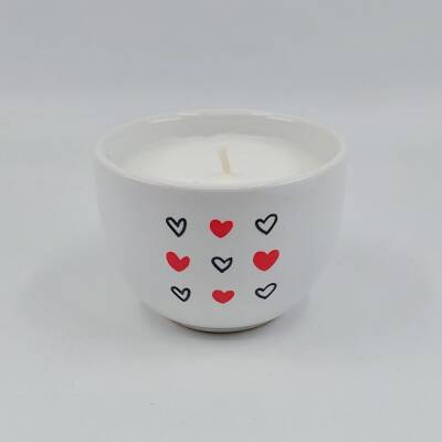 SİYAH KALP KIRMIZI KALP -MONO MUM - TEKLİ - 1