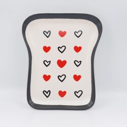 SİYAH KALP KIRMIZI KALP -NOVA TOST TABAĞI - TRANSPARAN GÖVDE - 