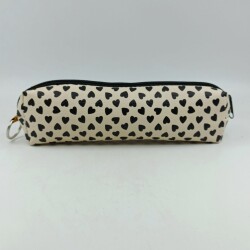 SİYAH KALP SARMAL-DERİ KALEM KUTU - TEKLİ - 