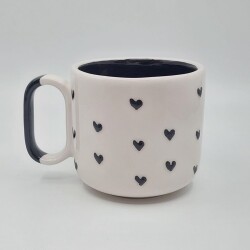 SİYAH KALPLER SARMAL - 3D-ARYA ÇAY FİNCANI - 3D - 