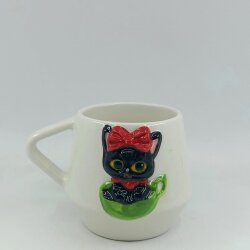 SİYAH KEDİ - 3D-DAMLA KUPA - 3D - 