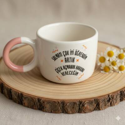 SOLMAYI ÇOK İYİ ÖĞRENDİM-DÜĞÜM KUPA - PEMBE SAP - 1