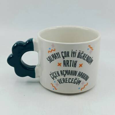 SOLMAYI ÇOK İYİ ÖĞRENDİM-PAPATYA KUPA - YEŞİL SAP - 1