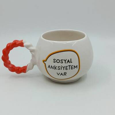 SOSYAL ANKSİYETEM VAR-BALONCUK KUPA - TURUNCU SAP - 1
