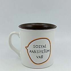 SOSYAL ANKSİYETEM VAR-İDA KUPA - TRANSPARAN SAP TRANSPARAN GÖVDE KAHVERENGİ İÇ - 