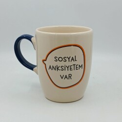 SOSYAL ANKSİYETEM VAR-OVAL KUPA - KOBALT SAP - 