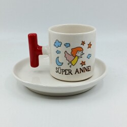 SÜPER ANNE-T TÜRK KAHVESİ FİNCANI - KIRMIZI SAP - 