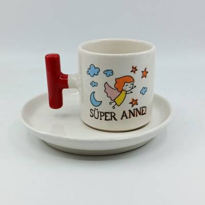 SÜPER ANNE-T TÜRK KAHVESİ FİNCANI - KIRMIZI SAP - 1