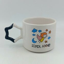 SÜPER ANNE-YILDIZ KUPA - SİYAH SAP - 