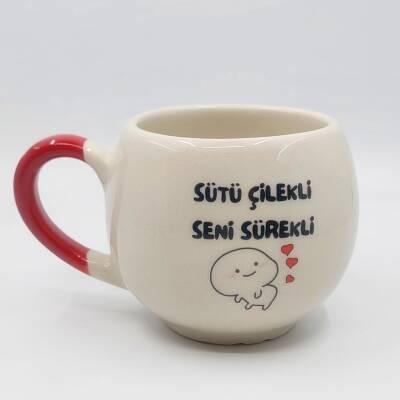 SÜTÜ ÇİLEKLİ SENİ SÜREKLİ - BALON KUPA - KIRMIZI SAP - 1