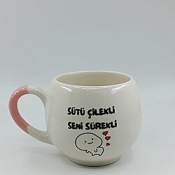 SÜTÜ ÇİLEKLİ SENİ SÜREKLİ-BALON KUPA - PEMBE SAP - 