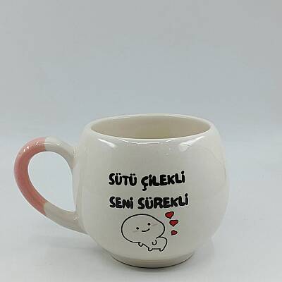 SÜTÜ ÇİLEKLİ SENİ SÜREKLİ-BALON KUPA - PEMBE SAP - 1