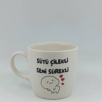 SÜTÜ ÇİLEKLİ SENİ SÜREKLİ-BODUR KUPA - TRANSPARAN - 1