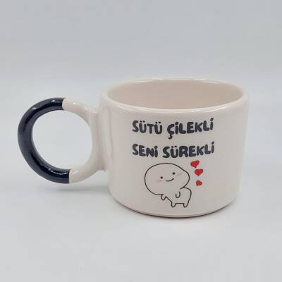 SÜTÜ ÇİLEKLİ SENİ SÜREKLİ - DÜĞÜM KUPA - SİYAH SAP - 1