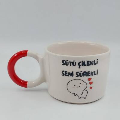 SÜTÜ ÇİLEKLİ SENİ SÜREKLİ - DÜĞÜM KUPA - TURUNCU SAP - 1
