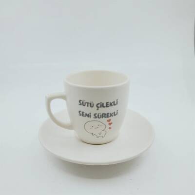 SÜTÜ ÇİLEKLİ SENİ SÜREKLİ-KLASİK TÜRK KAHVESİ FİNCANI - TRANSPARAN - 1