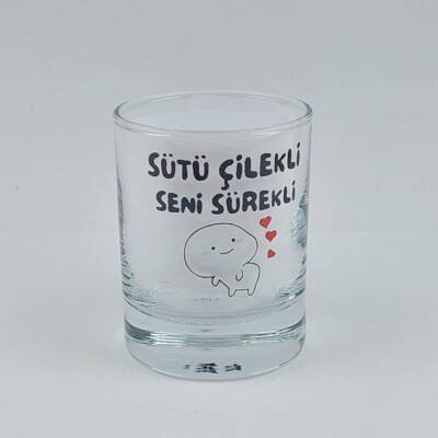 SÜTÜ ÇİLEKLİ SENİ SÜREKLİ-SHOT BARDAĞI - ŞEFFAF - 1