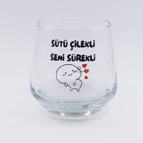 SÜTÜ ÇİLEKLİ SENİ SÜREKLİ-VİSKİ BARDAĞI - ŞEFFAF - 1