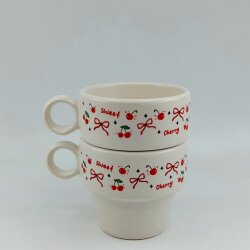 SWEET CHERRY-İKİLİ ESPRESSO BARDAĞI - TRANSPARAN - 