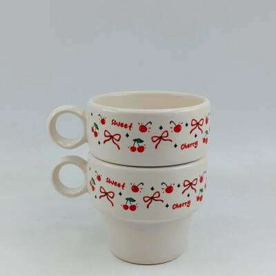 SWEET CHERRY-İKİLİ ESPRESSO BARDAĞI - TRANSPARAN - 1