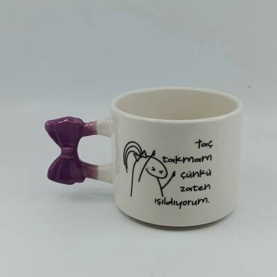 TAÇ TAKMAM ÇÜNKÜ-KURDELE KUPA - MOR SAP - 1